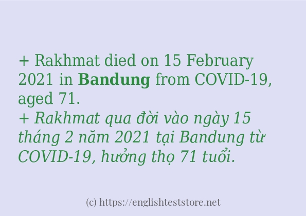 bandung các ví dụ và câu điển hình