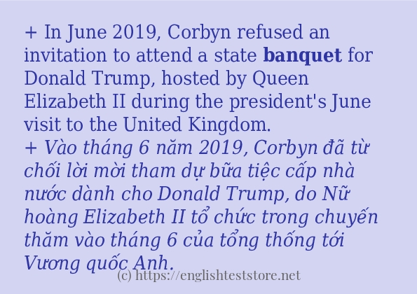 banquet cách sử dụng và câu ví dụ