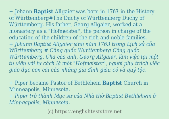 baptist sử dụng thực tế trong câu baptist sử dụng thực tế trong câu