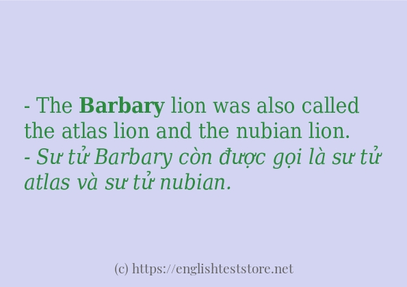 barbary cách dùng và câu ví dụ