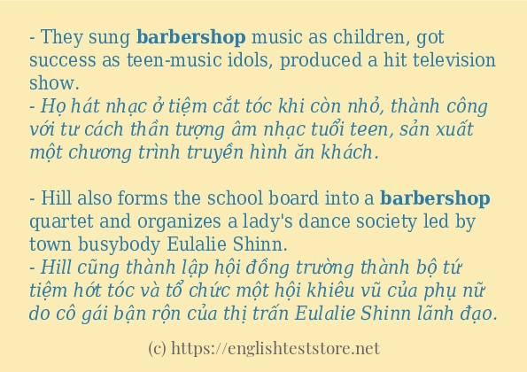barbershop các ví dụ và câu điển hình