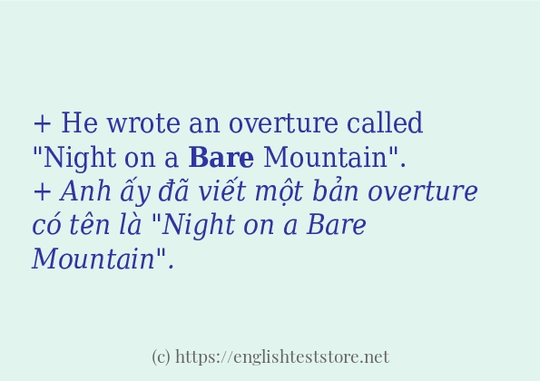 bare áp dụng trong câu và ví dụ