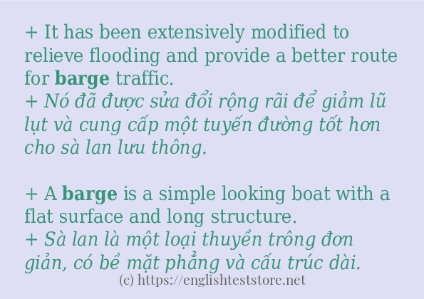 barge câu ví dụ về cách dùng