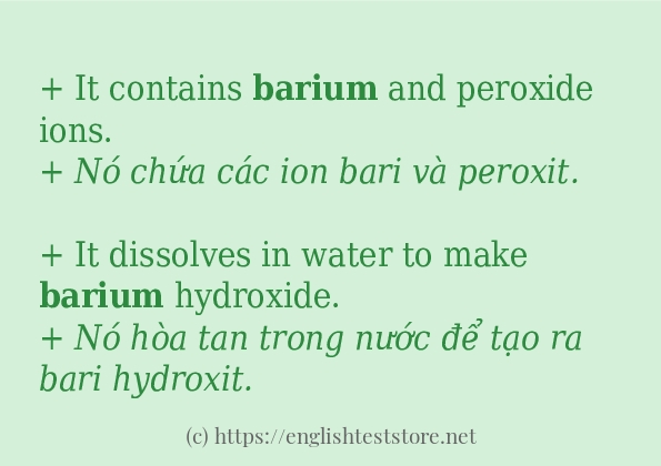barium câu ví dụ về cách dùng