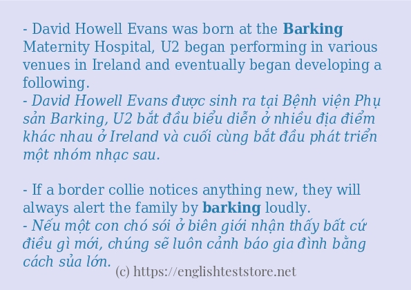 barking câu ví dụ về cách dùng