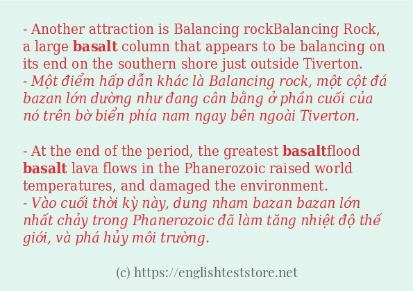 basalt ví dụ và cách sử dụng trong câu