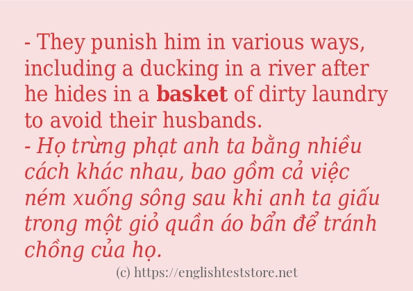 basket sử dụng thực tế trong câu
