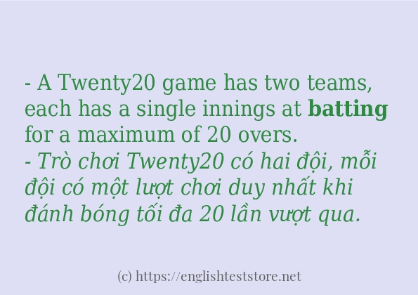 batting câu ví dụ và cách sử dụng batting câu ví dụ và cách sử dụng