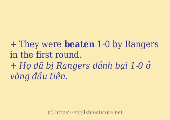 beaten câu ví dụ và cách dùng