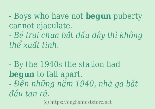 begun cách dùng và ví dụ trong câu begun cách dùng và ví dụ trong câu