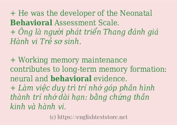behavioral cách dùng và ví dụ trong câu