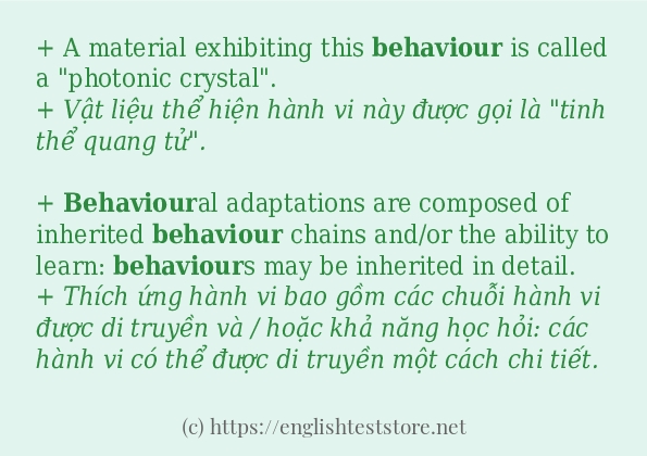 behaviour các cách dùng và câu ví dụ