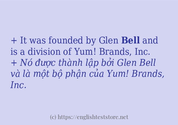 bell cách dùng và câu ví dụ bell cách dùng và câu ví dụ