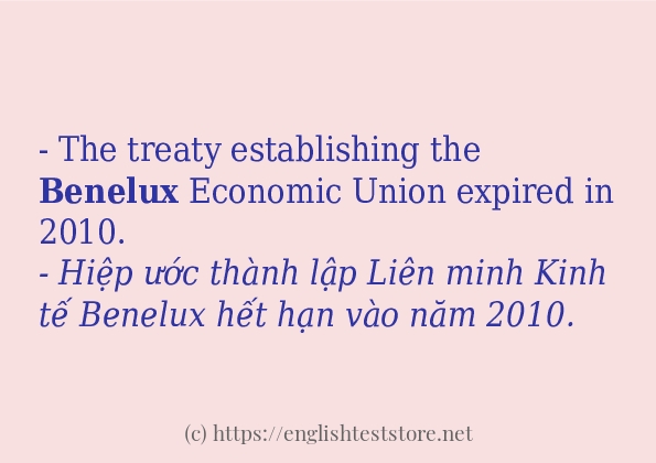 benelux câu ví dụ và cách sử dụng