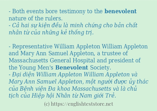 benevolent áp dụng trong câu và ví dụ benevolent áp dụng trong câu và ví dụ