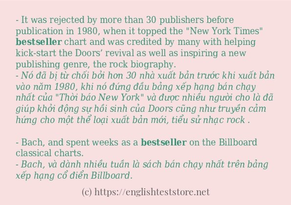 bestseller ví dụ và cách sử dụng trong câu