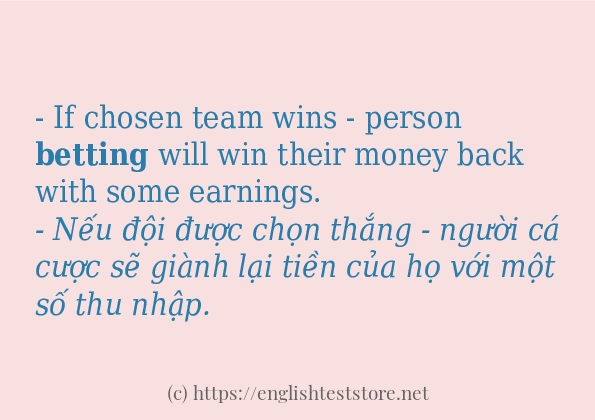 betting ví dụ và cách sử dụng trong câu betting ví dụ và cách sử dụng trong câu