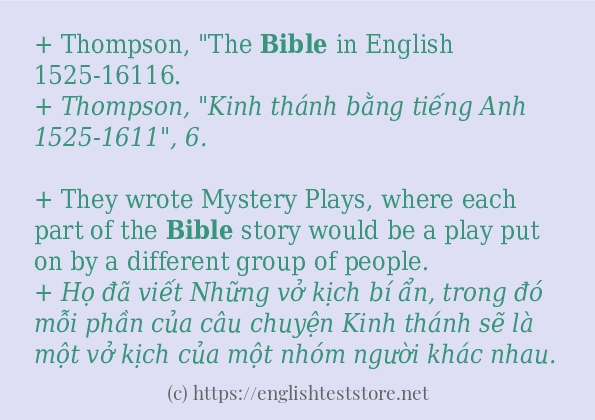 bible câu ví dụ và cách dùng