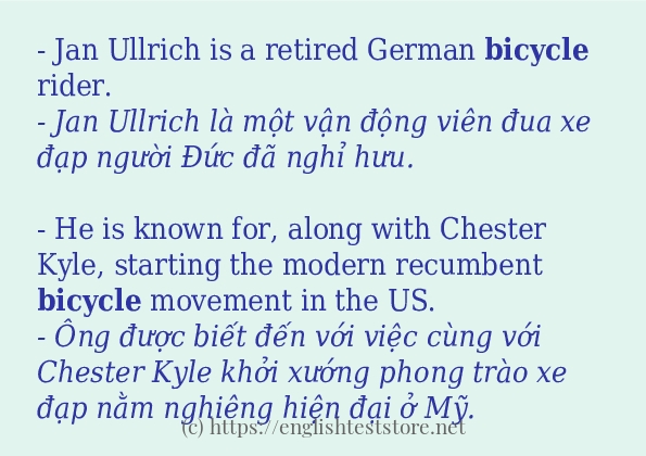 bicycle áp dụng trong câu và ví dụ