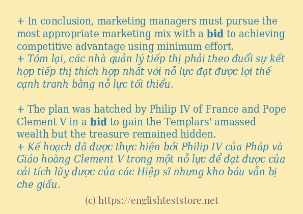 bid cách dùng và câu ví dụ
