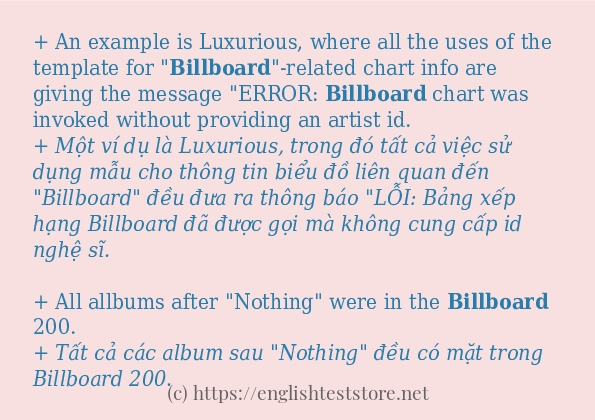 billboard ví dụ cách dùng trong câu