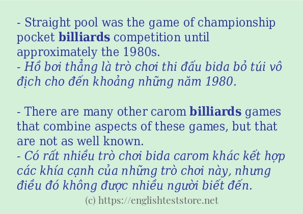 billiards có bao nhiêu cách dùng?