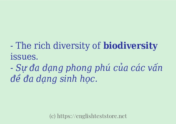 biodiversity các ví dụ và câu điển hình