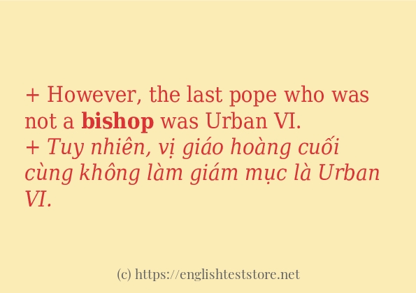 bishop cách dùng và câu ví dụ