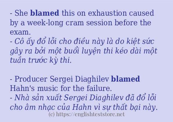 blamed câu ví dụ và cách sử dụng