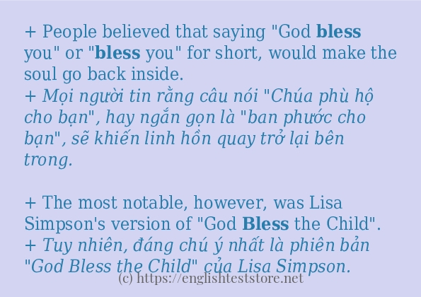 bless câu ví dụ và cách dùng