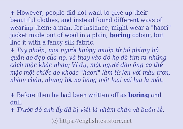 boring cách dùng và câu ví dụ