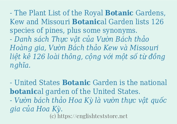botanic các cách dùng và câu ví dụ