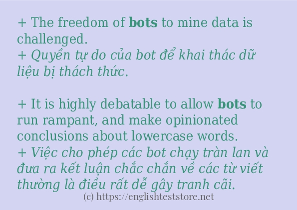 bots sử dụng như thế nào và câu ví dụ bots sử dụng như thế nào và câu ví dụ