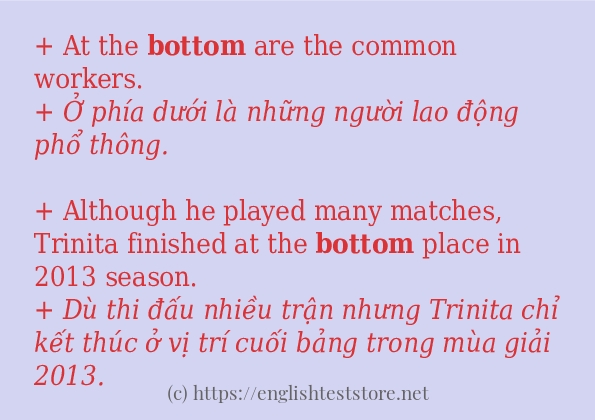 bottom sử dụng thực tế trong câu