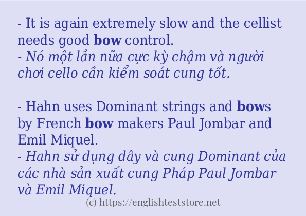 bow cách sử dụng trong câu và ví dụ