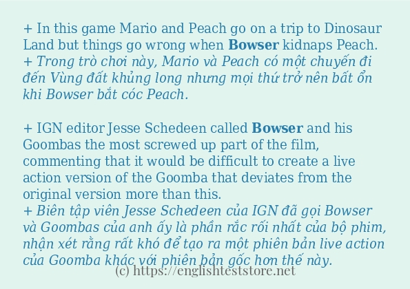 bowser cách sử dụng và câu ví dụ