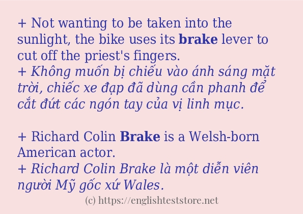 brake câu ví dụ và cách dùng