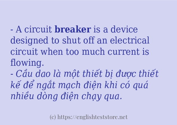 breaker câu ví dụ và cách sử dụng