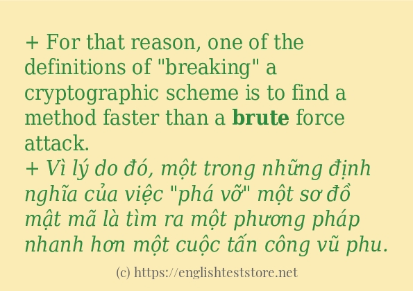 brute câu ví dụ và cách dùng