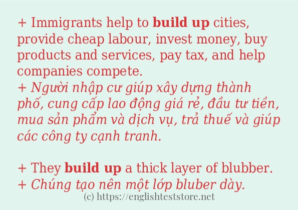 build up sử dụng như thế nào và câu ví dụ