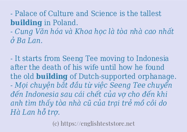 building câu ví dụ và cách dùng