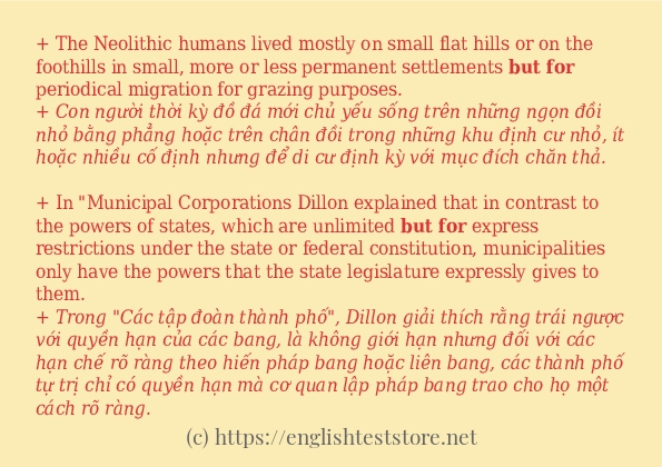 but for cách dùng và ví dụ trong câu