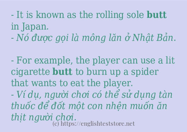 butt cách sử dụng và câu ví dụ