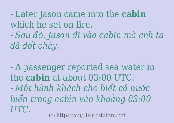 cabin câu ví dụ về cách dùng