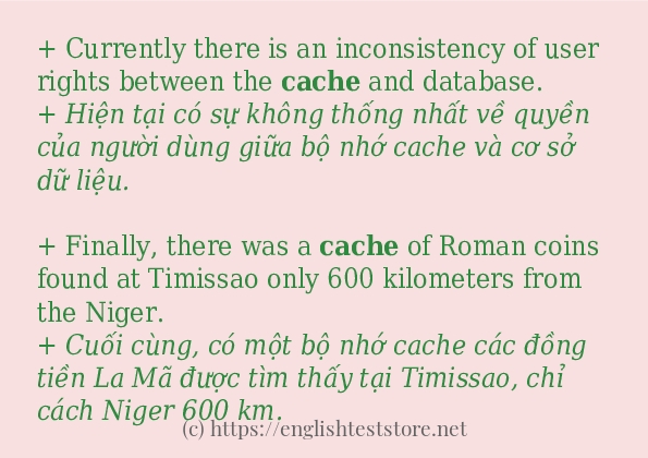 cache cách sử dụng và câu ví dụ