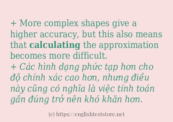 calculating ví dụ và cách sử dụng trong câu
