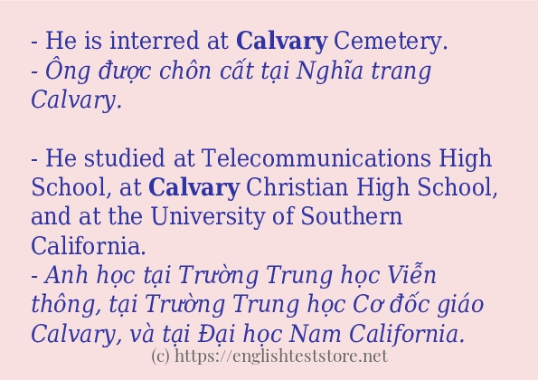 calvary câu ví dụ và cách dùng calvary câu ví dụ và cách dùng