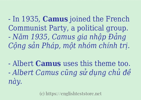 camus ví dụ và cách sử dụng trong câu
