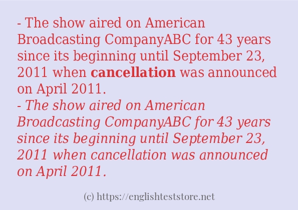 cancellation cách dùng và câu ví dụ