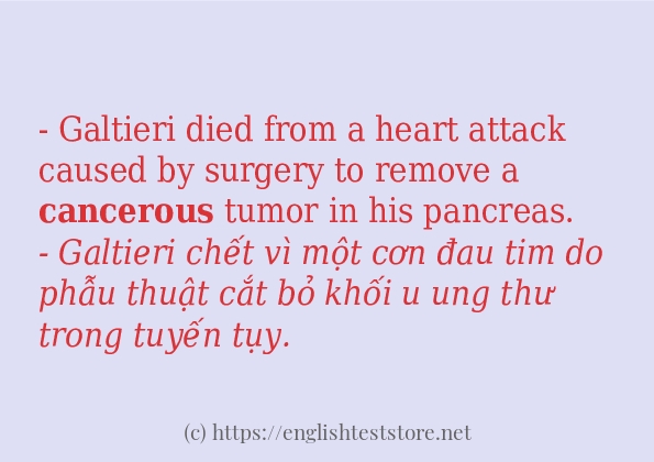 cancerous áp dụng trong câu và ví dụ